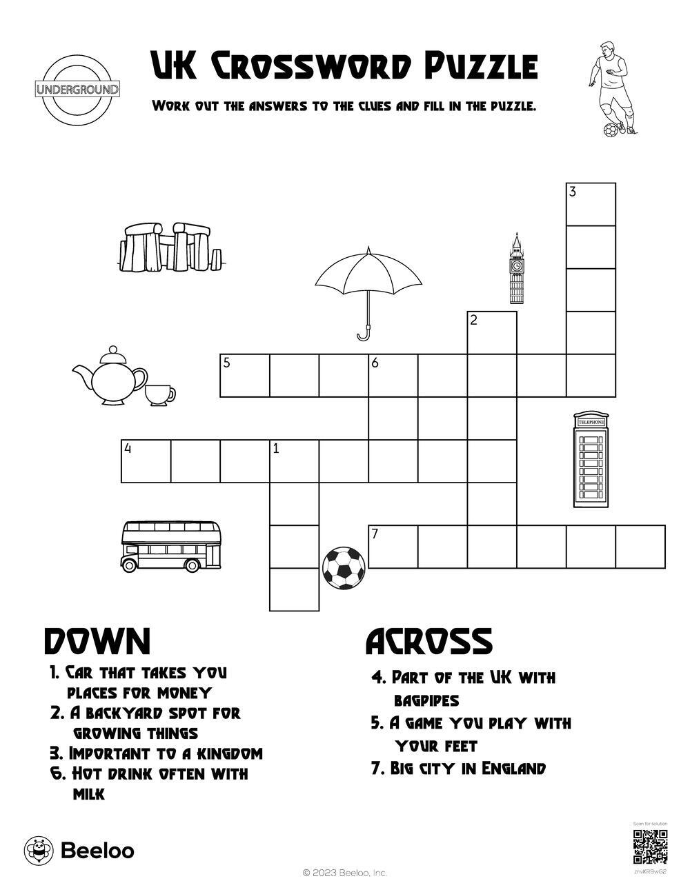 UK Crossword Puzzle Beeloo Printable Crafts And Activities For Kids UK Crossword Puzzle Beeloo Printable Crafts And Activities For Kids
