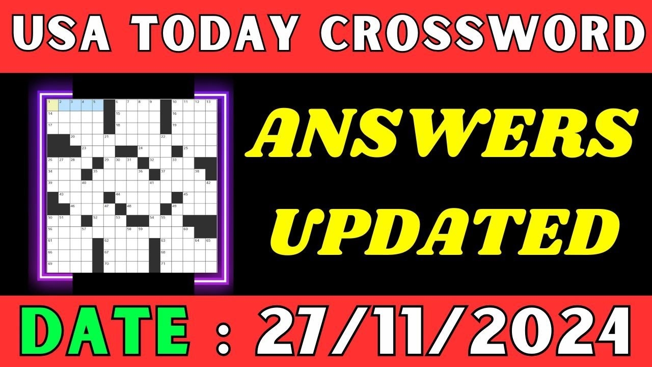 USA Today Crossword Clue Answers For Nov 27 2024 Solved YouTube