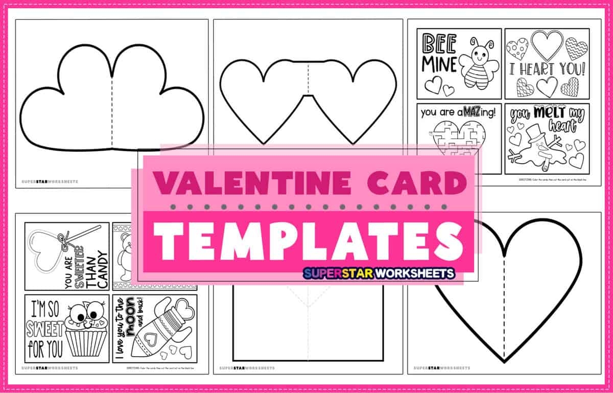 Valentine s Day Card Template Free Printables Superstar Worksheets Valentine s Day Card Template Free Printables Superstar Worksheets