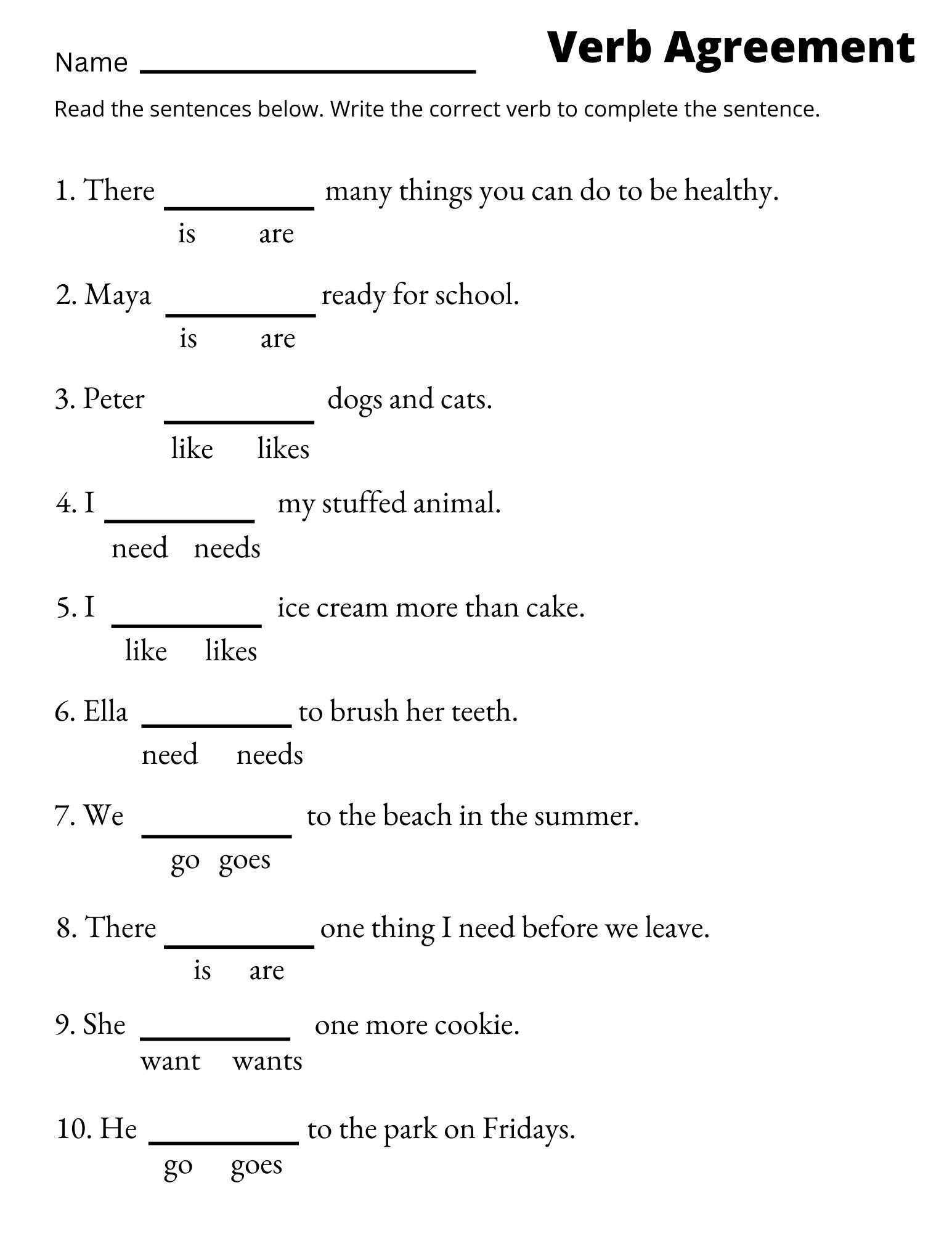 Verb Agreement Worksheets Printable 3rd And 4th Grade Sentence Worksheets Etsy Verb Agreement Worksheets Printable 3rd And 4th Grade Sentence Worksheets Etsy