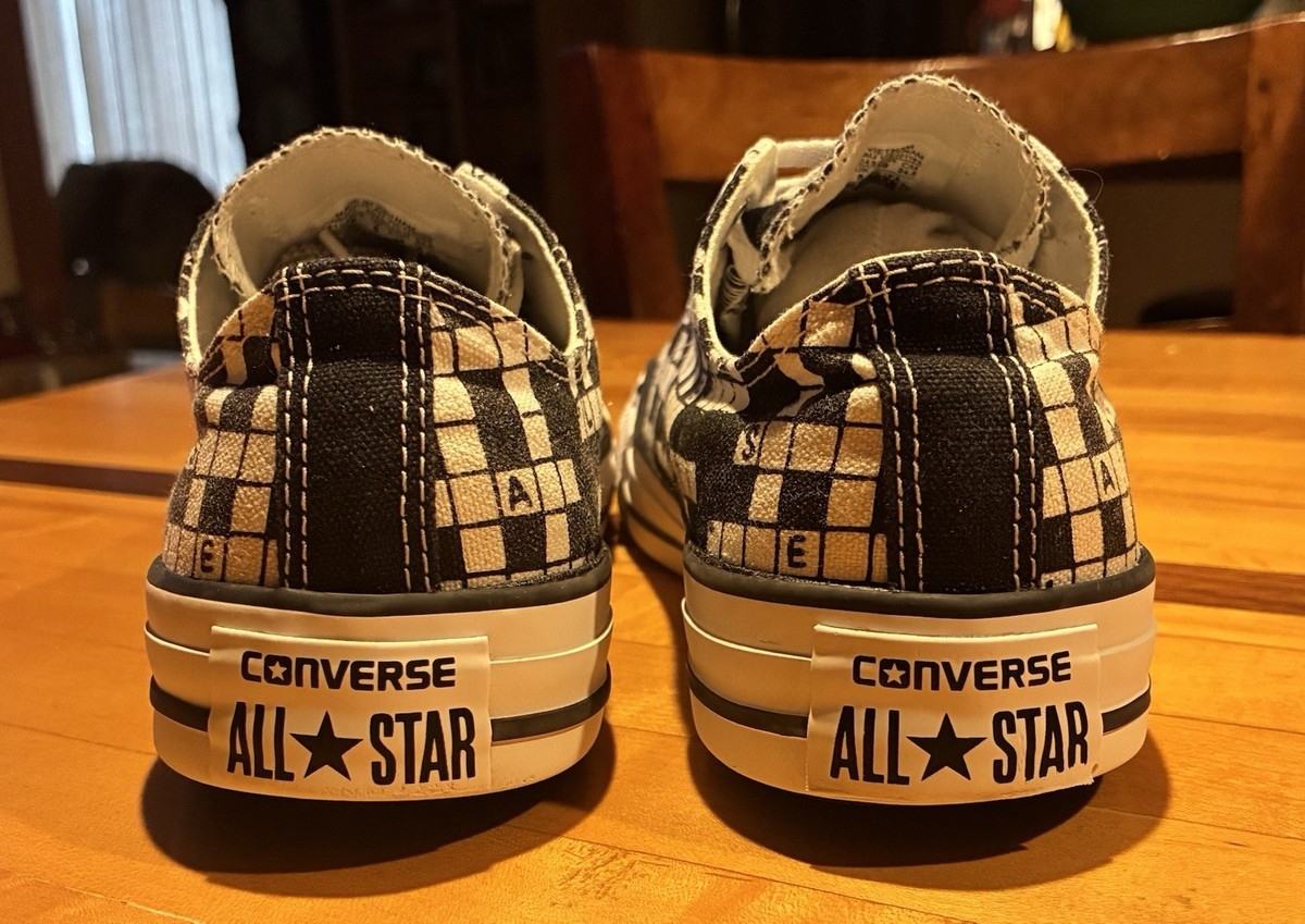 Vintage Converse Chuck Taylor Low Top Crossword Puzzle Sneaker In B W EBay Vintage Converse Chuck Taylor Low Top Crossword Puzzle Sneaker In B W EBay