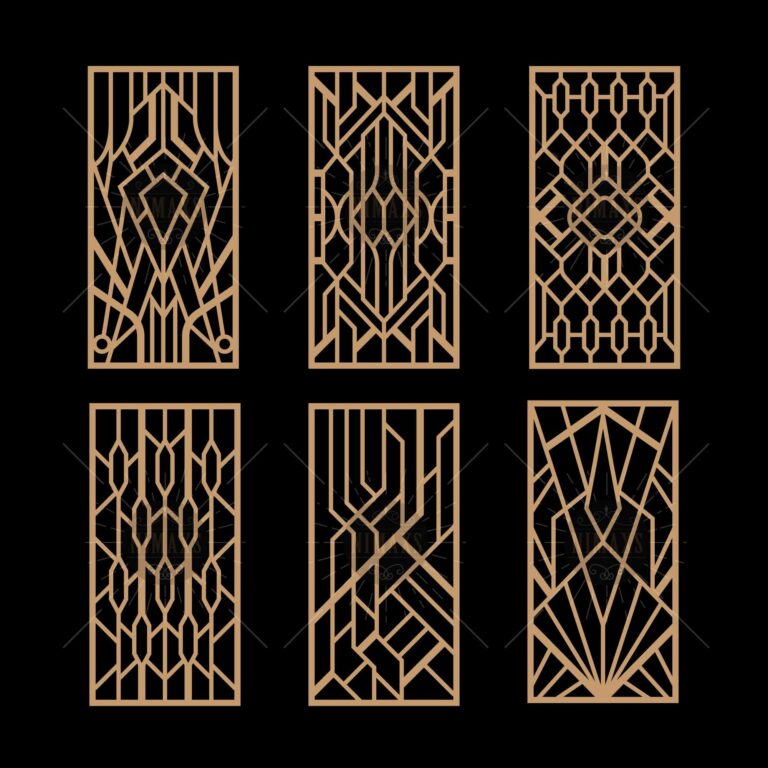 Vintage Geometric Art Deco Laser Cut Panel Designs SVG PNG DXF Eps Digital Download Etsy