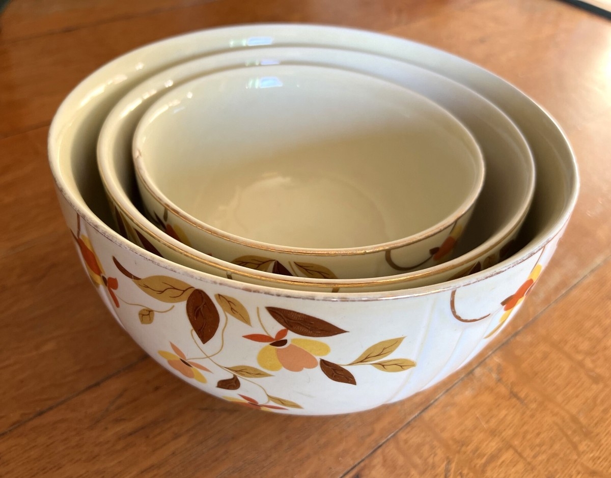Vintage Hall Jewel Tea Autumn Leaf Nesting Mixing Bowl Set Of 3 EBay Vintage Hall Jewel Tea Autumn Leaf Nesting Mixing Bowl Set Of 3 EBay