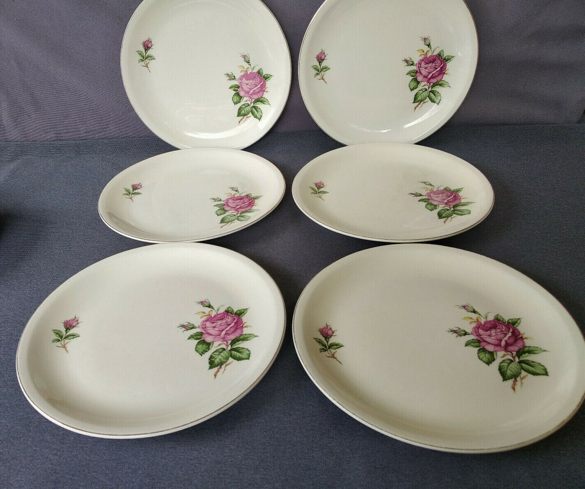 Vintage Paden City Pottery 1930 s MODERN ROSES 10 Dinner Plates M 51 Set Of 6 EBay Vintage Paden City Pottery 1930 s MODERN ROSES 10 Dinner Plates M 51 Set Of 6 EBay
