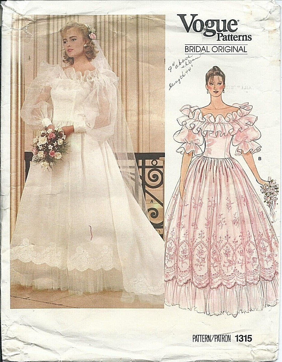Vogue 1315 Sewing Pattern Wedding GOWN Bridal DRESS PETTICOAT Sew Southern Belle EBay Vogue 1315 Sewing Pattern Wedding GOWN Bridal DRESS PETTICOAT Sew Southern Belle EBay