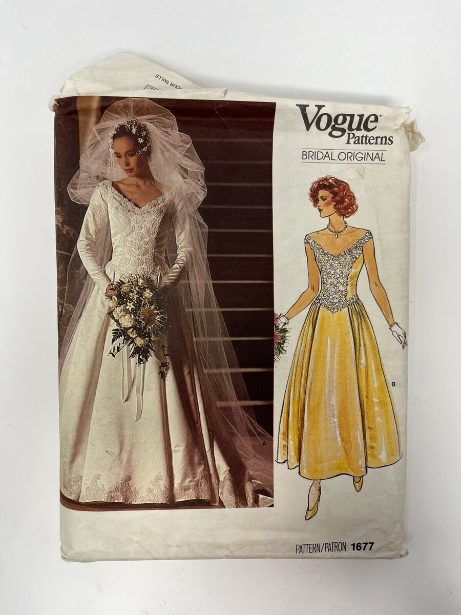 Vogue Sewing Pattern 1677 Misses Bridal Gown Wedding Dress Size 6 FF UNCUT EBay Vogue Sewing Pattern 1677 Misses Bridal Gown Wedding Dress Size 6 FF UNCUT EBay