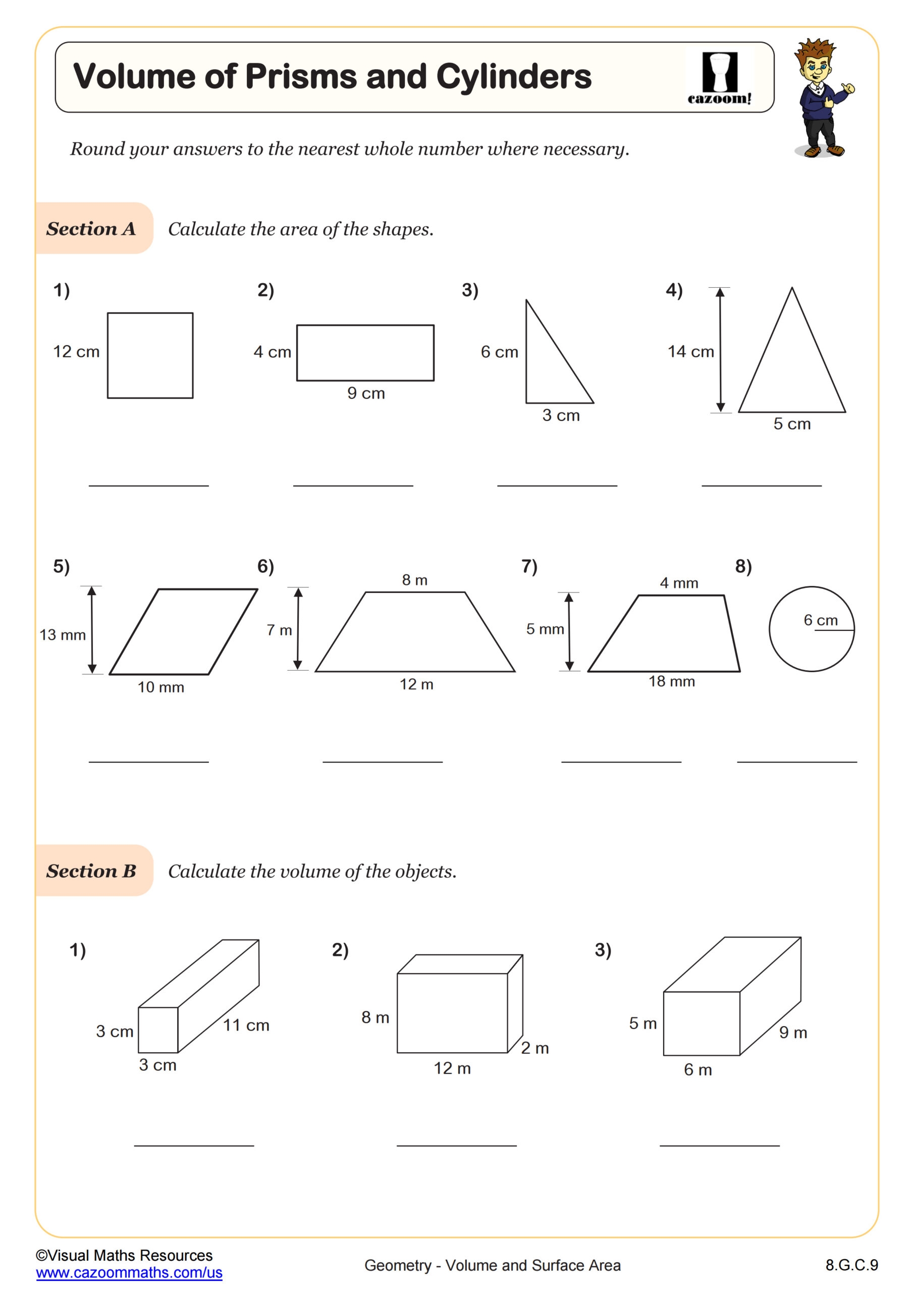 Volume And Surface Area Of Rectangular Prisms Worksheet 7th Grade PDF Worksheets Cazoom Math Volume And Surface Area Of Rectangular Prisms Worksheet 7th Grade PDF Worksheets Cazoom Math