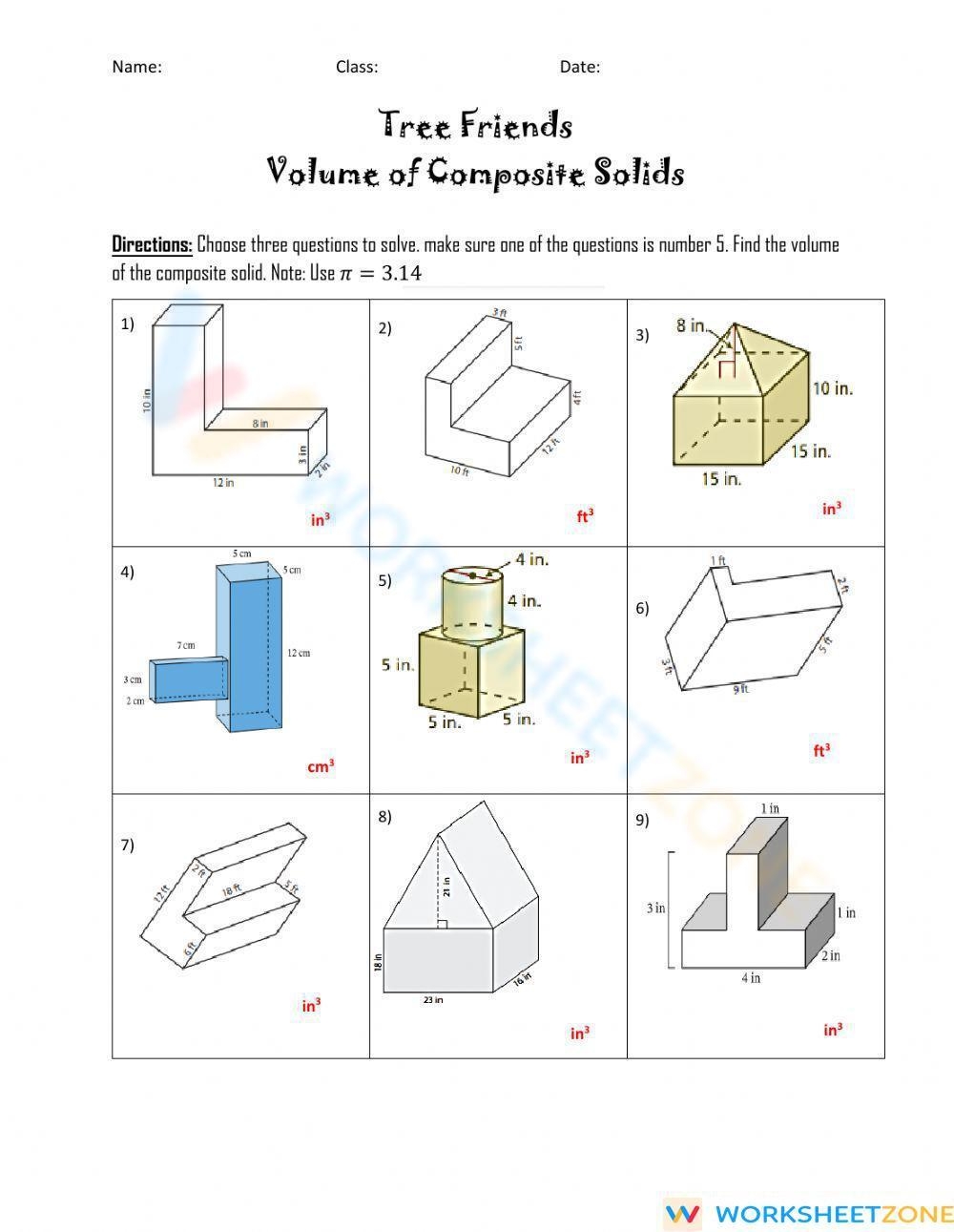 Volume Of Composite Figures Worksheet Worksheets Library Volume Of Composite Figures Worksheet Worksheets Library