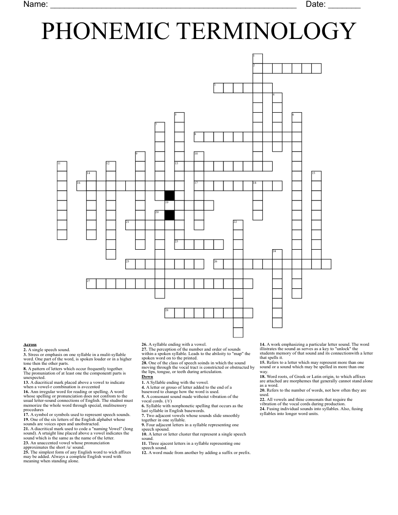 VOWELS AND RELATED TERMS Crossword WordMint VOWELS AND RELATED TERMS Crossword WordMint