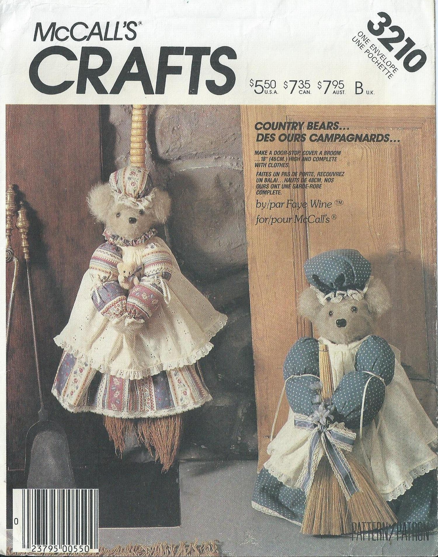 VTG Mccall s Crafts Sewing Pattern 3210 Country Bears Door stopper And Broom Cover OOP Mccall s Pattern Etsy VTG Mccall s Crafts Sewing Pattern 3210 Country Bears Door stopper And Broom Cover OOP Mccall s Pattern Etsy