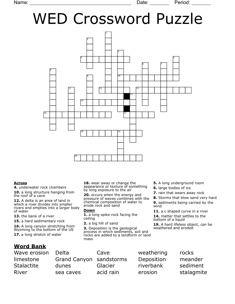 WED Crossword Puzzle WordMint