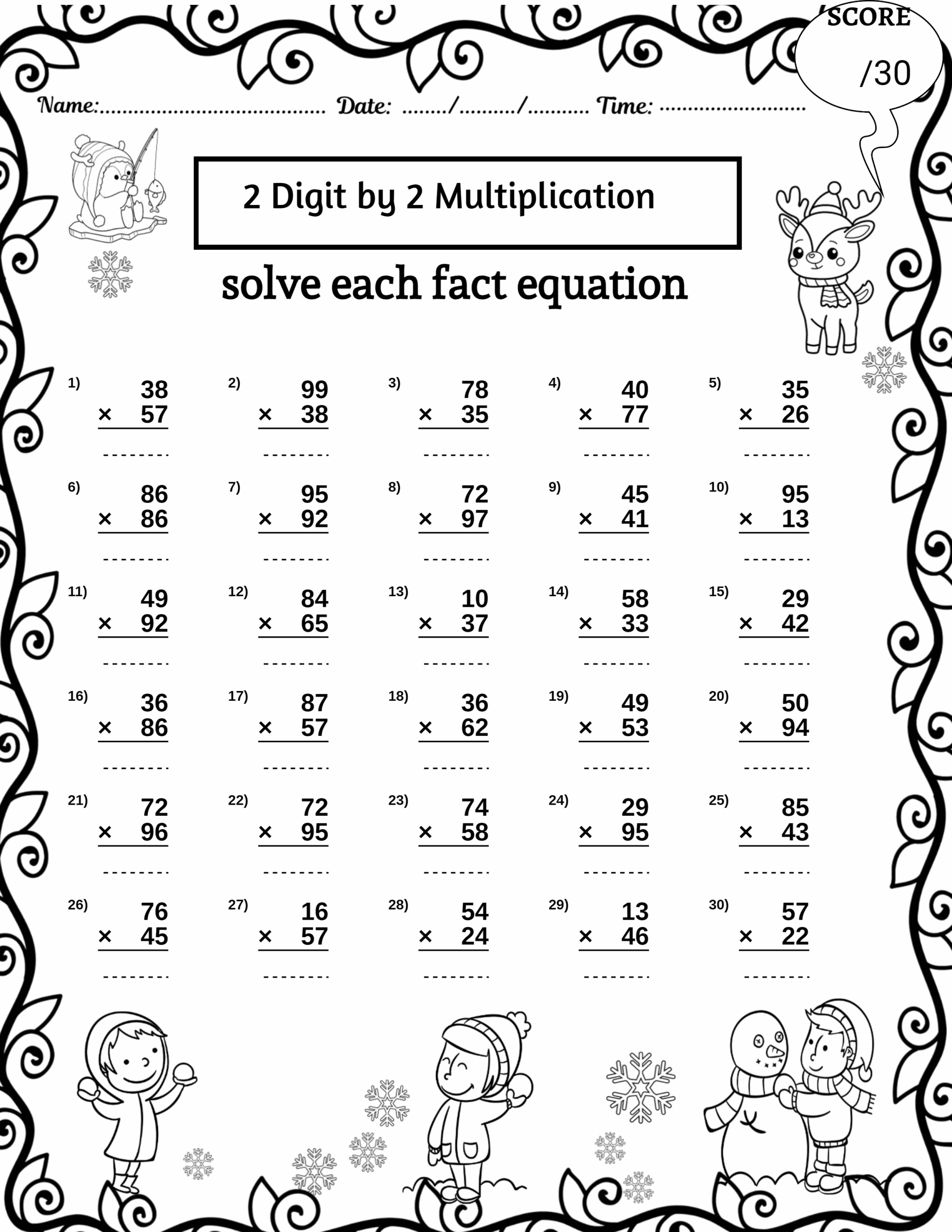 double digit multiplication worksheets double digit multiplication worksheets