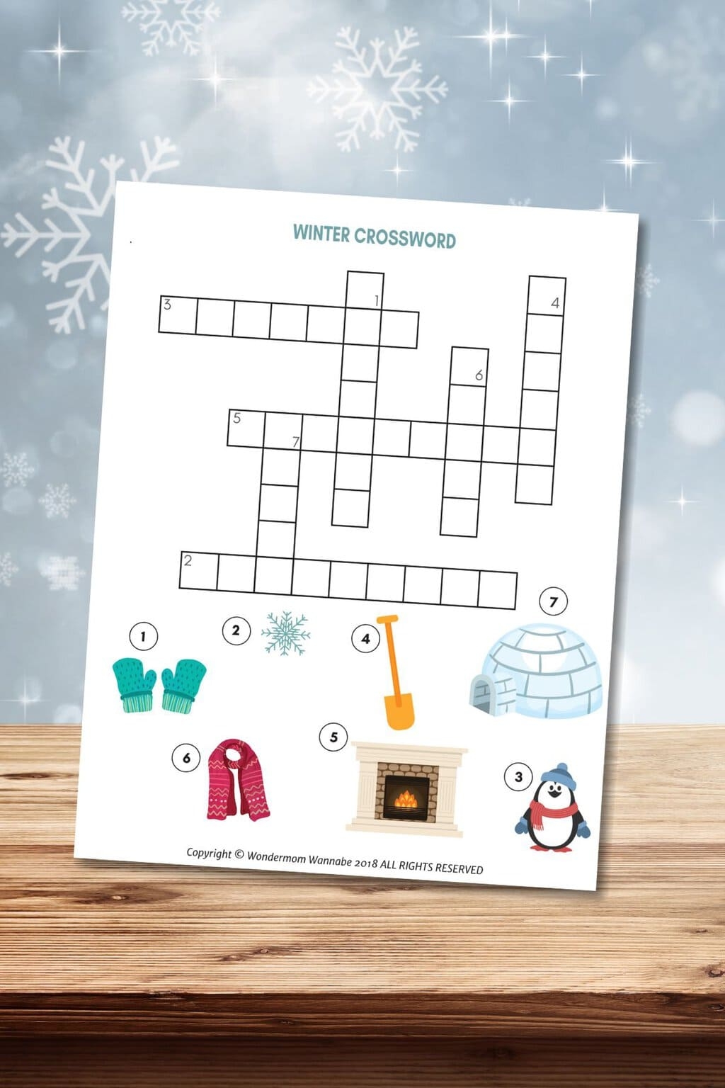 Winter Crossword Puzzle For Kids