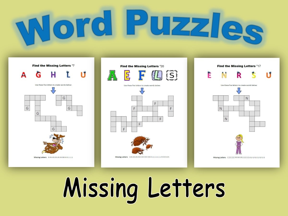 Word Puzzles Find The Missing Letters Instant Digital Download Worksheets Homeschool Summer Activities For Kids Etsy Word Puzzles Find The Missing Letters Instant Digital Download Worksheets Homeschool Summer Activities For Kids Etsy