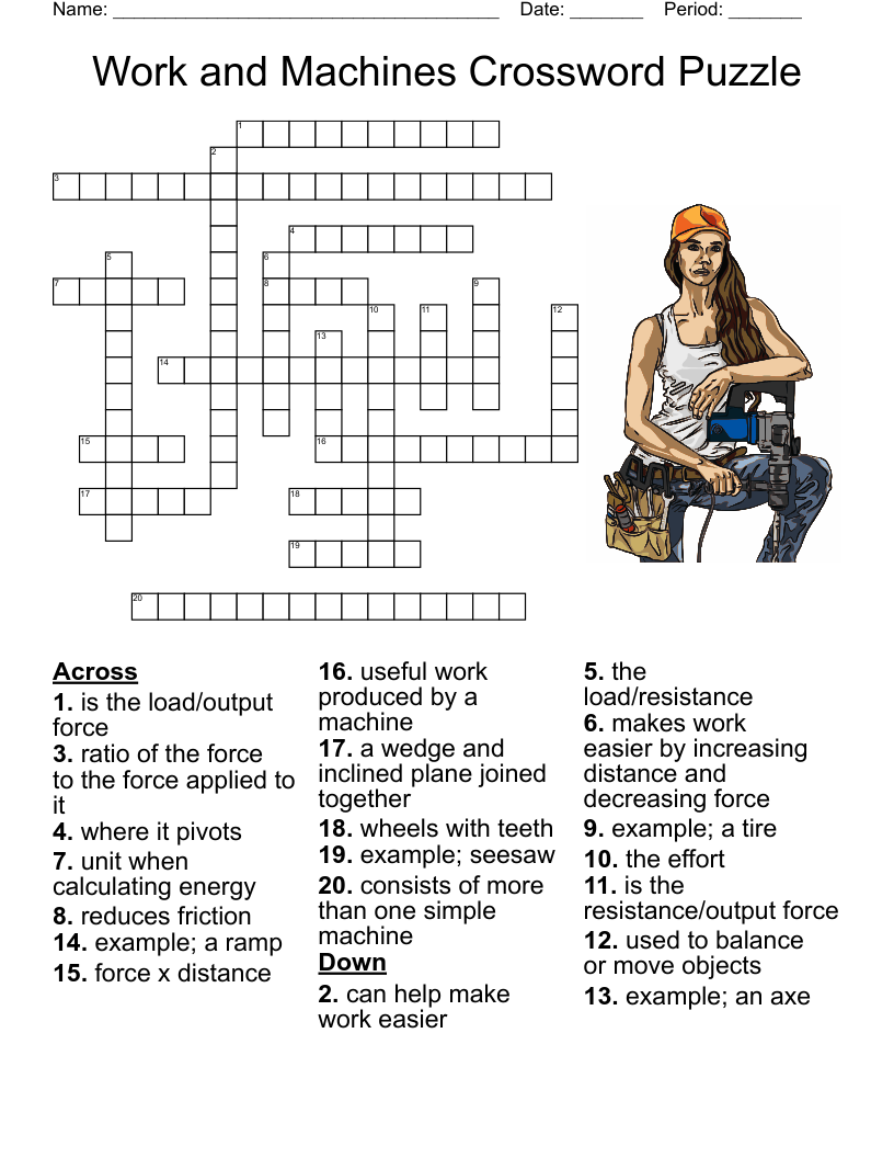 Work And Machines Crossword Puzzle WordMint Work And Machines Crossword Puzzle WordMint