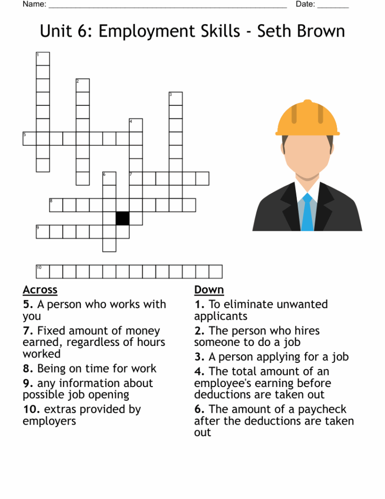 WORK CROSSWORD WordMint