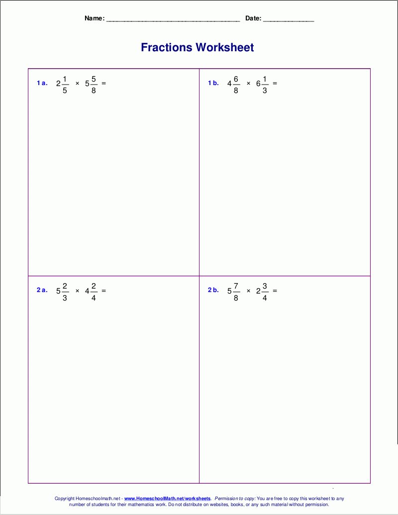 Worksheets For Fraction Multiplication Worksheets For Fraction Multiplication