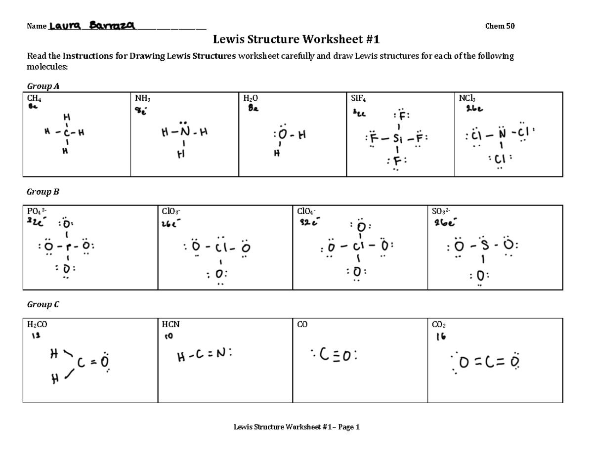 lewis dot structure worksheet lewis dot structure worksheet